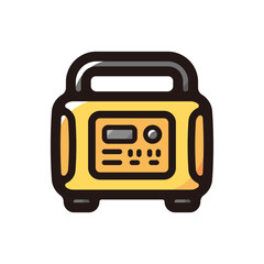 Portable power station illustration icon.Simple vector outline, clipart for graphic design.