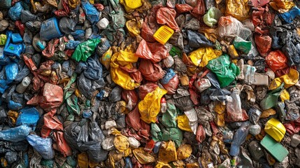 Conveyor belts efficiently move sorted plastic waste through a recycling facility, showcasing a vibrant array of colors from various materials during processing