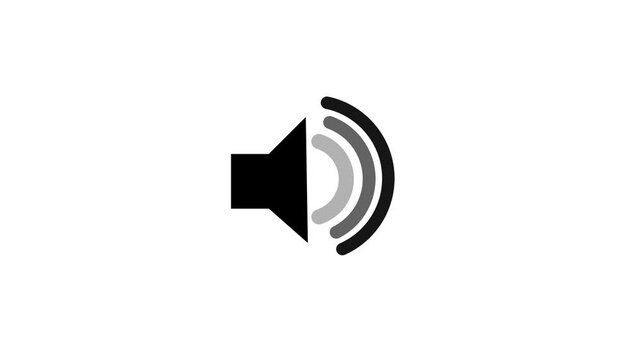 Speaker icon animated on, speaker volume animation, microphone, sound voice speaker icon animated.