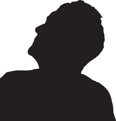 vector; silhouette; woman looking up