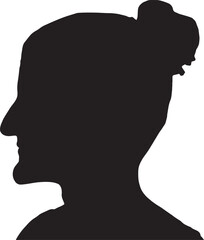 vector; silhouette; portrait of a woman in profile