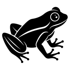 Frog Silhouette Vector Icon High-Quality Design on Black And White Background.