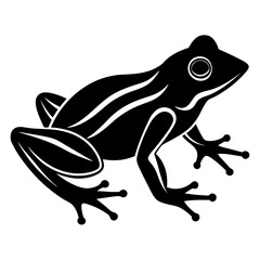 Frog Silhouette Vector on White Background Premium Files.