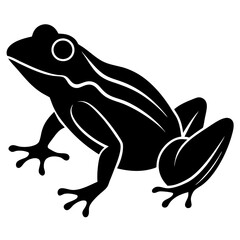 Frog Silhouette Vector on White Background Premium Files.