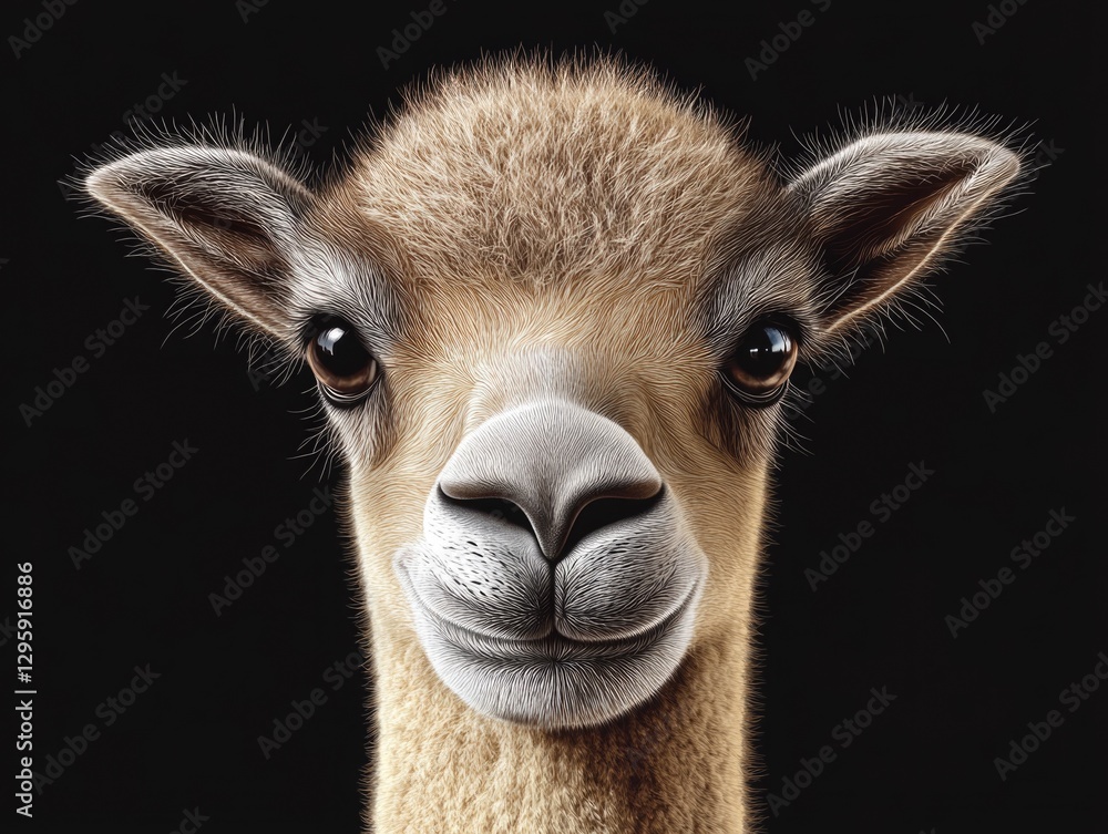 Aufkleber high-resolution image of a small lamb with an expressive face looking directly at the camera.