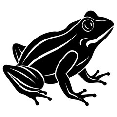 Minimalist Frog Silhouette Icon Perfect for Logos & Designs.