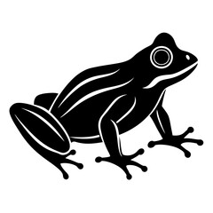 Minimalist Frog Silhouette Icon Perfect for Logos & Designs.