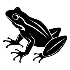 Frog Silhouette Vector Icon High-Quality Design on White Background