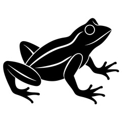 Frog Silhouette Vector Icon High-Quality Design on White Background