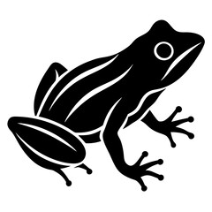 Frog Silhouette Vector Icon High-Quality Design on White Background