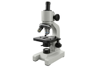 Isolated White Scientific Microscope