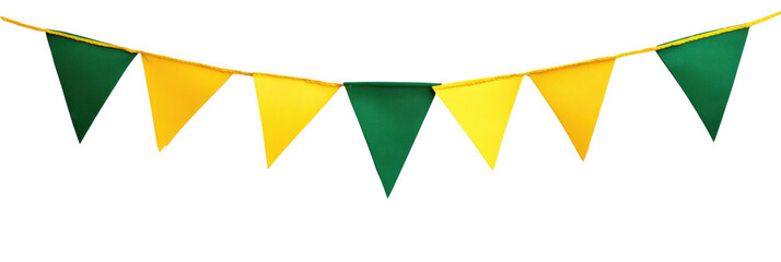 green and yellow bunting banner isolered on transparent background