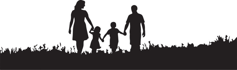 Muslim Love Family silhouette Design vector.