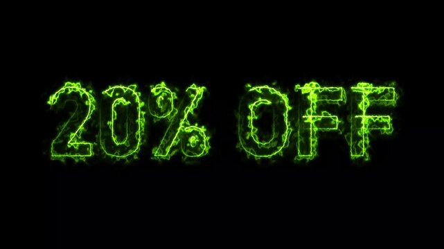 Neon 20% off tex icon animation