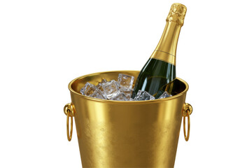 Isolated Champagne Bottle in Ice Bucket