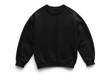 Black crewneck sweatshirt isolated on white. (2)