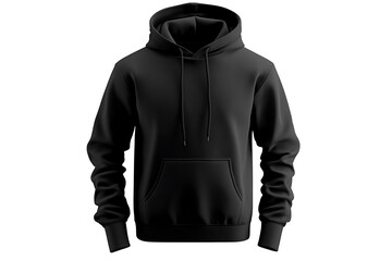 Black hooded sweatshirt isolated on white. (1)