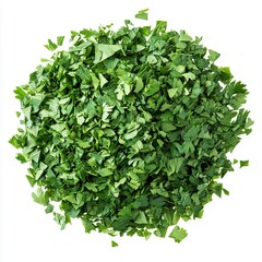 Obraz premium Finely Chopped Dry Parsley Leaves for Culinary Perfection on White or PNG Transparent Background isolated on white background 