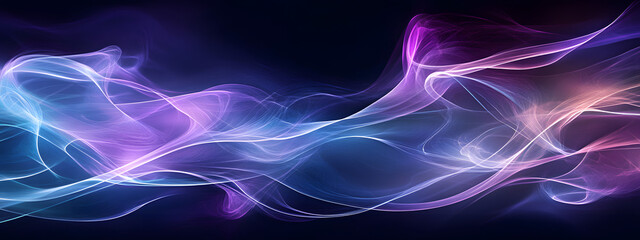 Obraz premium A digital art piece featuring abstract shapes in purple and blue 