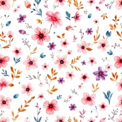 "Soft Watercolor Floral Pattern"