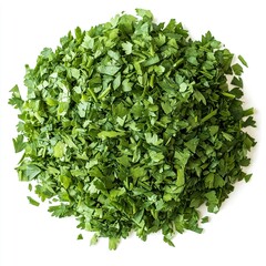 Obraz premium Finely Chopped Dry Parsley Leaves for Culinary Perfection on White or PNG Transparent Background isolated on white background 