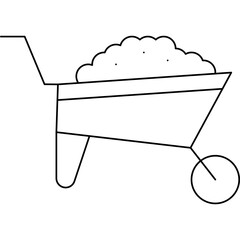 Wheelbarrow single vector icon illustration