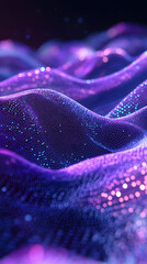 Obraz premium A digital art piece featuring abstract shapes in purple and blue 