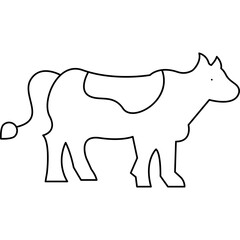 Cow single vector icon illustration