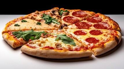 A Delicious Variety of Pizza Slices Featuring Various Toppings