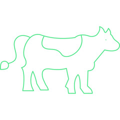 Cow single vector icon illustration