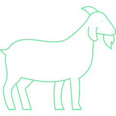 Goat single vector icon illustration