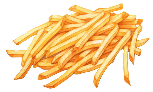 recommend clip art: PNG Fries food white background french fries, digital paint illustration.