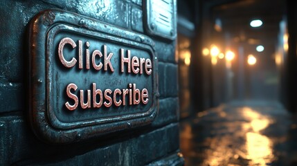 Rusty Subscribe Button in Dark Alley