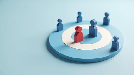 Defining target audience. Business marketing and customers concept. Target and people icons.