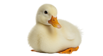 Isolated Charming Duckling Resting Peacefully