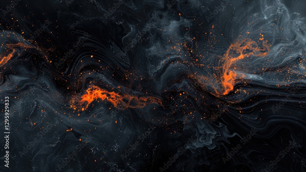 Poster explore a captivating dark and mysterious abstract wallpaper featuring fluid textures and vibrant en