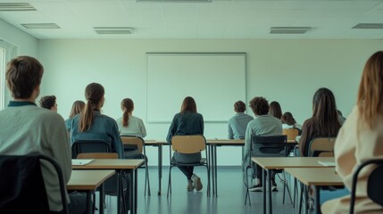 Fototapeta premium Social psychology in a classroom interaction. Featuring peer influence and learning