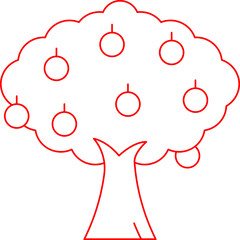 Fruit Tree single vector icon illustration