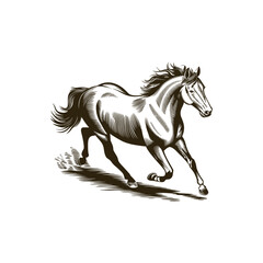 Obraz premium Vintage engraving woodcut horse vector illustration art design