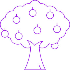 Fruit Tree single vector icon illustration