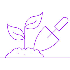 Planting single vector icon illustration