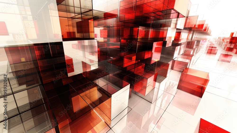 Aufkleber abstract picture micro particle in geometric shape represent data flow. vivid flowing object with hi