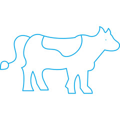 Cow single vector icon illustration
