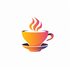 Fototapeta premium Minimal Coffee Gradient Flat Cup Logo Line Curve Color Donzb