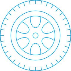 Wheel single vector icon illustration