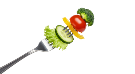 Isolated Vegetable Skewer with Fresh Ingredients