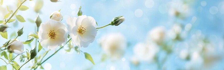 **A floral background with peach carnations and greenery, creating an elegant border for text or branding. The flowers are arranged in the foreground against a white backdrop, creating a beautiful and