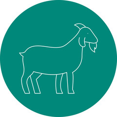 Goat single vector icon illustration