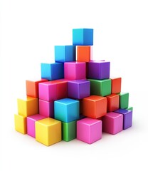 Obraz premium colorful cubes on white background