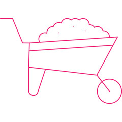 Wheelbarrow single vector icon illustration